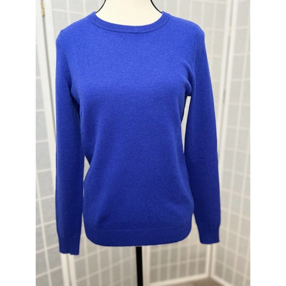 $188 C by Bloomingdale's Blue Cashmere Crewneck Women’s Sweater Size Small - Picture 3 of 9